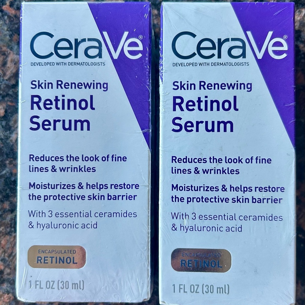 CeraVe Skin Renewing Anti Aging Retinol Serum For Face, with Niacinamide Set